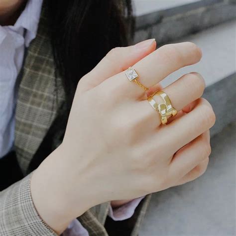 chanel gold band ring|chanel stackable ring.